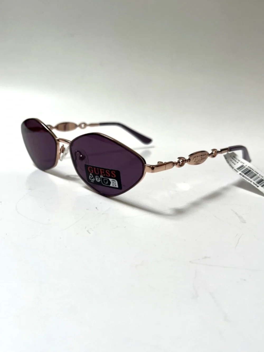 New GUESS Geo Diamond Slim Sunglasses GO00080 Metal Gold Purple